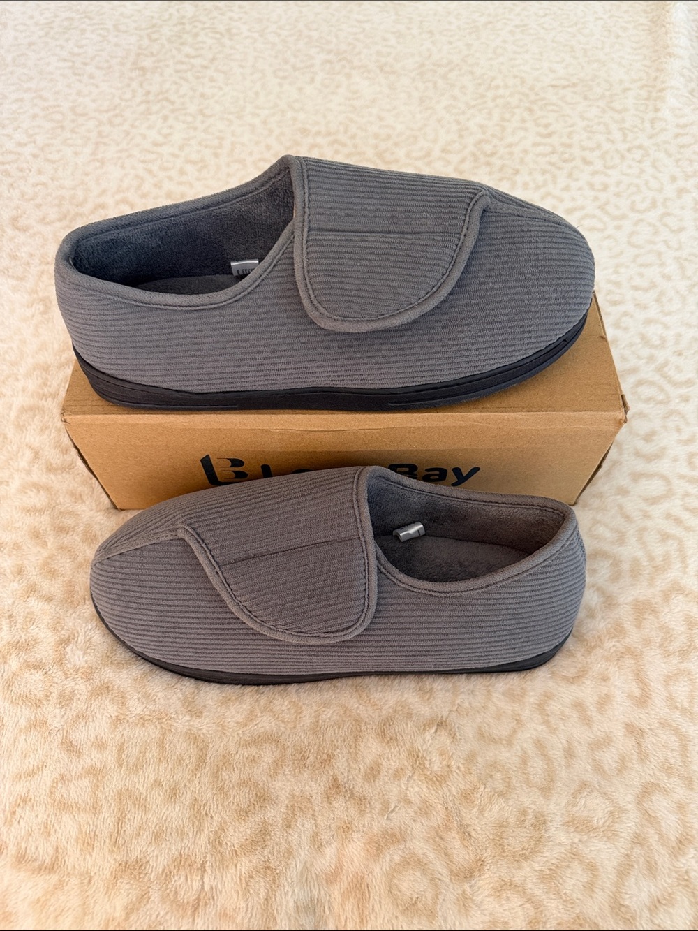 LongBay Men’s Memory Foam Diabetic Slippers. Size 12. New.